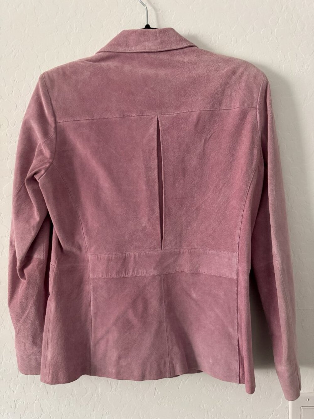 Liz Claiborne Pink Suede Leather Blazer Jacket Womens Small Y2K Career Chic - Picture 3 of 13